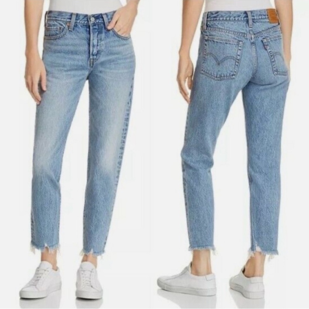 Wedgie Icon High Rise Fray Hem Straight Leg Ankle Jeans 24